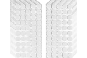 Relota 300 Pares cinta puntos Adhesivo Redondo 20 mm, Lunares Cintas Autoadhesivo Puntos, Belcro Adhesivo Doble Cara, Pegajoso Monedas Puntos para Bricolaje, Manualidades, Pegar Fotos, Sobres (Blanco)