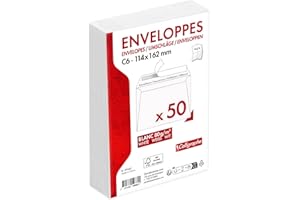 CALLIGRAPHE Caligrafía (serie Clairefontaine) 5966C - Paquete de 50 sobres blancos C6 - 114 x 162 mm - Autoadhesivos - 80 g/m²