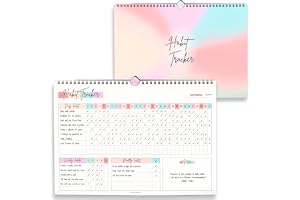 Habit Tracker Kalender – dagligen, vecko- och månatlig vana- och målspårare, trådbunden planerare med färgglad design, premium 250 gsm papper