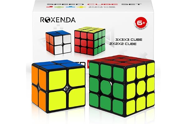 ROXENDA Magisk Kub, Speed Cube Set Med en Magisk Kub 2x2 3x3 Hastighetskub (Klistermärke)