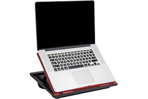 Mind Reader Lap Desk Laptop Stand, Bed Tray, Collapsible, Cushion, Portable, Dorm, Plastic, 14.75" L x 11" W x 7.3" H, Red