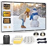 Projector Screen 100 Inch, Portable Projector Screen with 16:9 HD 4K Screen for School Home Theatre Cinema, Foldable Projecto