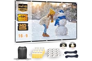 MEBIOS 100 Inch, Portable Projector Screen with 16:9 HD 4K Screen for School Home Theatre Cinema Office, Foldable- 227cm(W) X 130cm(H) Matte White Widescreen