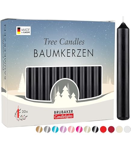 Diveevo 100 Pezzi U211660 Candele Sottili Nere Di Cera D'api Di Alta Qualit&agrave;, Tinta L: 205 Mm, 6,6 Mm, Durata Di Combustione: 1 Ora 20 Minuti