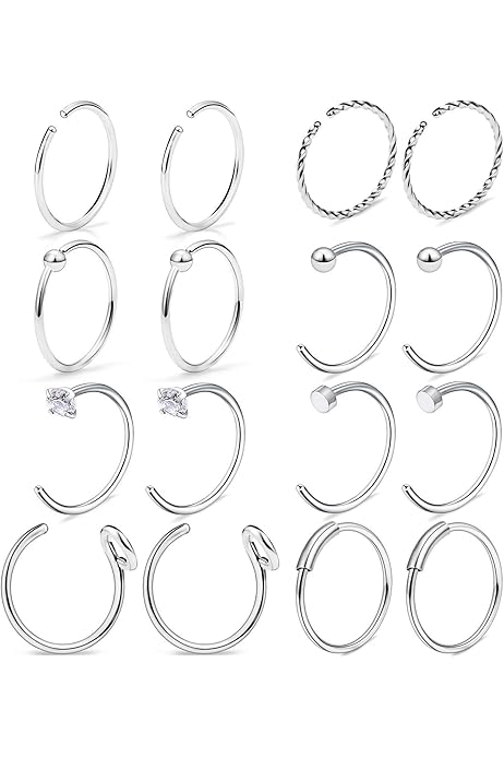 D.Bella Piercing Naso Trasparente 18G/20G | Bioflex Ipoallergenico | Retainer Flessibile | Confezione Da 20 Pezzi