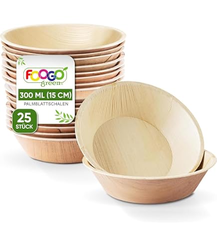 25 Palmblatt-Einwegteller 30 Cm – Rund, Biologisch Abbaubar, Mikrowellengeeignet