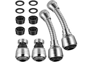 BFSYRR Tap Extender for Kitchen Sink, Kitchen Tap Spray Head, 4 PCS 360° Swivel Kitchen Faucet Extender, tap adapter for Kitchen Sink with 2 Water Modes, for Kitchen Sink Bathroom and Toilet (2 long+2 short)