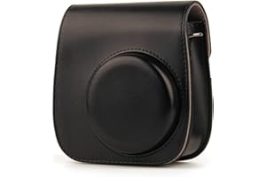 ZEEREE Torba podróżna na aparat z paskiem na ramię/winobranie skóra PU dla Fujifilm Instax Mini 8/ Mini 8S / Mini 9 / Mini 11 torba na aparat, czarny