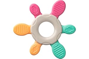 BABY-NOVA babynova Anneau de Dentition et de Préhension - dès 3+ mois - Jouet pour bébé - Soulagement des douleurs dentaires et gingivales - Développement de la motricité - Sans BPA - Jaune Rosa