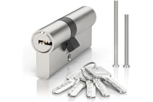 MANICAF Schließzylinder 30/40 Zylinderschloss mit 5 Schlüssel, Profilzylinder, Türzylinder Beidseitig Schließbar, Euro Kupfer Zylinderschloss