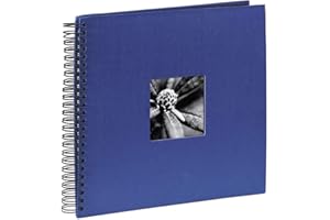 ‎HAMA Hama Fotoalbum Jumbo 36x32 cm (Spiral-Album mit 50 schwarzen Seiten, Fotobuch mit Pergamin-Trennblättern, Album zum Einkleben und Selbstgestalten) blau