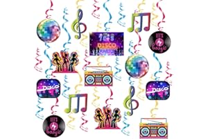 KILLIAN'S STORE 45 Stück 70er Jahre Disco Party Deko, Karneval Dekoration Party, Faschingsdeko Set, Deko Faschingsparty, Party Deko Fasching, 70er Jahre Party Luftschlangen