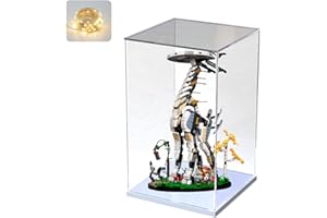 ELEPURE Vitrine en Acrylique pour Lego Figurine d'action Funko Pop Maquette Sculpture Présentoir Transparent pour Collection Boîte d'Affichage Anti-Poussière pour Jouets de Rangement 【Blanc, 25x25x40cm】