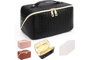 Yokilly Trousse de Toilette Femme,Grande Capacité Trousse Maquillage,PU Trousse de Toilette Voyage,Portable Étanches Trousse de Maquillage pour Femmes Filles