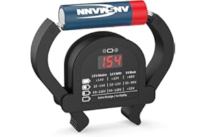 ANSMANN Battery Tester / Zuverlässiges Batterie- & Akkutestgerät zum Anzeigen der verbleibenden Kapazität / Kapazitätsanzeige für Akkus, Batterien & Knopfzellen / Funktioniert komplett ohne Strom, Blau Weiss