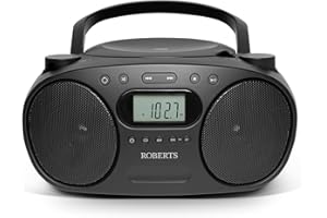 Roberts ZOOMBOXFM AM/FM CD Boombox with Bluetooth, Black