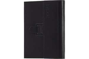 GOLDAYPLN Academic Diary 2024-2025 - Diary 2024-2025 A5 Day to Page,Daily Planner 2024-2025 from July 2024 to June 2025,Hardcover Organizer With Colorful Monthly Tabs,Pen,Pen Holder,Inner Pocket (Black)