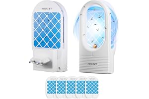 KWOXET Fliegenfalle Innenbereich,5 pcs klebefalle,Elektrische fliegenfalle mit UV-Licht,Fruchtfliegenfalle,Geräuscharm mit Stecker fliegen,Geeignet für Stubenfliegen, Fluginsekten und Motten