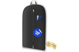 HELI MIAO Pokrowce na ubrania premium z zamkiem błyskawicznym, na koszulę i sukienkę – oddychająca torba na garnitur, torba na ubrania, biznesowa, do podróży i przechowywania XZD-100 x 1