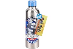Paladone Botella de agua de acero inoxidable con tapa de rosca de 500 ml de Marines de One Piece, con licencia oficial para fans del anime, merchandising de cultura pop