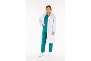 Gima - Camice Bianco da Donna, 100% Cotone Alta Qualità, con Bottoni, Taglia EU 40, Linea Professionale, per Medici e Studenti