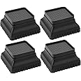 Zureni Washing Machine Foot Base Heavy Duty Multipurpose Stand Compatible for All Refrigerator Furniture with Anti Slip Features (Black Square, 4 Pcs)
