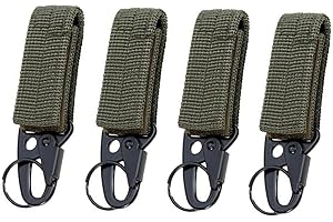 BuxiuGK 4 Stück Taktischer Schlüsselanhänger Nylon,Tactical Gear Karabinerclip Molle Karabiner Schluesselhaken für Bergsteigen Camping Wandern Outdoor Aktivitäten