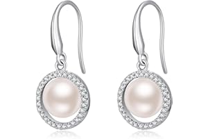 jiamiaoi Kolczyki z perłami, srebro próby 925, wiszące kolczyki z perłami, srebrne/różowe/złote, wiszące kolczyki z perłą, wiszące kolczyki z perłami wiszące kolczyki z perłami wiszące kolczyki