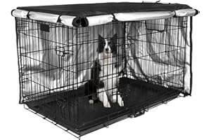 GIMOCOOL Dog Crates Cover, Waterproof Cover for Dog Cage, Oxford Cloth Dog Travel Crate Cover, Dog Cage Crate Cover, Durable Large Medium Small Dog Crate Cover for Dog Kennel Cage Outdoor & Indoor