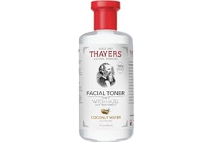 THAYER'S Thayers Loción Tonificadora Facial de Hamamelis Suaves e Aloe Vera Orgánico - Coco - Ilumina y cierra los poros - sin alcohol -vegano -98% de ingredientes naturales - probado por dermatólogos - 355 ml