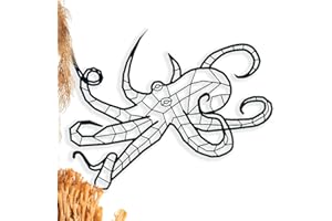 KELULY Pulpo. Escultura de Metal. Adorno de Pared, Elemento Decorativo, Cartel, Souvenir, Poster, Decoracion, Animales Marinos, Regalo para Aficionados del Mar y Océano, Exploradores, Pescadores, Marineros.