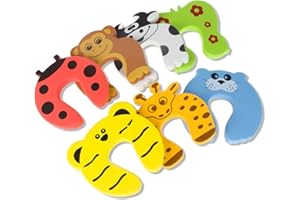 STARVAST Door Stopper, 7Pcs Child Safety Animal Cushion Hinge Door Stop/Decorative Rubber Cat Finger Protector/Pinch Finger Guard Security