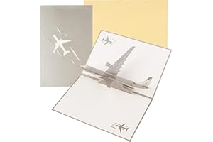 KIMI-HOSI 3D Tarjeta Felicitación Emergente Tarjeta Felicitación Plegable Tarjeta Cumpleaños Avión para Dia Madre Dia del Padre Navidad Día de San Valentín Acción de Gracias