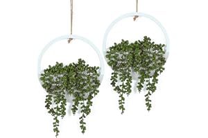 Hobyhoon Hängepflanze Künstliche Pflanzen, Sukkulenten im Topf, 31 cm, Fake Pflanzen Deko für Wohnzimmer, Dadezimmer, Küchen, Fensterbank, Wanddekoration