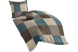 Bierbaum Bettwäsche 6277, Fein-Biber, Designed In Germany, Mokka 04, 155 X 220 + 80x80 Cm, KomfortgröÃŸe