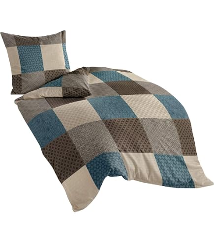 Set Letto In Raso Di Cotone Makò Con Zip - 1 Federa 135x200 Cm + 1 Federa 80x80 Cm, Dessin Stone