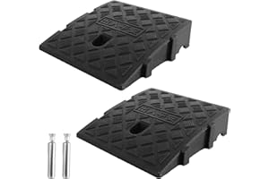 LOPYXBR 2PCS Kerb Ramps for Cars 7cm/2.76in Rise Heavy Duty Curb Ramp Black Wheelchair Ramp for Driveway, Sidewalk, Car, Motorcycle (10.6x9.8x2.76 inches)