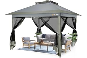 HOTEEL Carpa Plegable 3x3 con Mosquiteras Carpas para Exteriores Carpas Plegables Cenador Plegable Cenadores para Jardin Toldo Plegable Cenador De JardíN PabellóN De Exterior para Fiesta