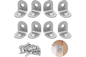 Small Brackets, 8PCS L Brackets, Small L Shaped Bracket, yeestone Metal Bracket for Wood, 20mm Right Angle with Screws, Corner Braces for Wood Shelf Furniture Shelf Desk