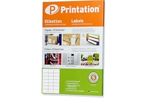 Printation Universal Etiketten 63 x 39,5 mm - 210 Adressetiketten selbstklebend weiß - 10 A4 Blätter 3x7 C6-21 Adressaufkleber selbstklebend pro A4 Bogen - Etiketten zum bedrucken - L7160 5074