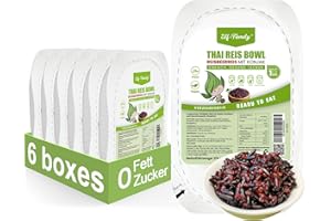 ‎ELF-FAMILY Elf-Family Konjak Reis Glutenfrei Superfoods Reisbeerreis [Diätbox für 1 Wo.] Instant Thai Shirataki Reis Bowl - Fertiggerichte - Reich an Mikronährstoffen -Vegan/Low Carb/Fettfrei- 6er Box