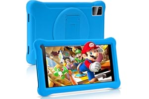 SUMTAB Tablette Enfants 7 Pouces Android Tablette avec GMS Certified,（3+5）GB RAM 64GB ROM (TF CARD 128GB),Applications Pré-Installé, WiFi Contrôle Parental Tablette Éducative avec Kid-Proof Étui (Bleu)