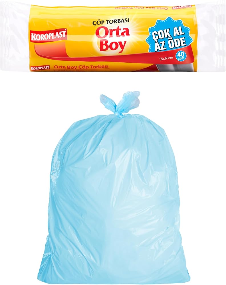 Koroplast Orta Boy 40'lı Çöp Torbası 55x57 cm (1 x 40 Adet)