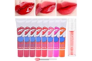 BMHNQ 9pcs lip stain peel off peel off lip gloss Tattoo Peel Off Lip tattoo lipstick Easy Peel Off Lip Gloss Brillant à lèvres Longue Durée Rouge à Lèvres Tête Bouclier Lipgloss