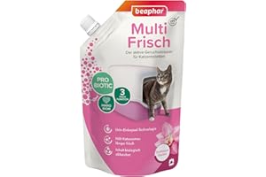 BEAPHAR Pochłaniacz zapachów – koncentrat granulat do żwirek dla kotów – neutralizuje nieprzyjemne zapachy – pozostawia przyjemny zapach (orchidea) – 400 g = do 3 miesięcy użytkowania