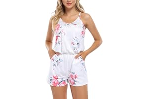 Clearlove Mono de verano para mujer, sin mangas, elegante, con bolsillos