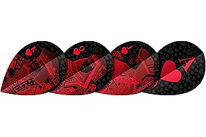 Unicorn Ultrafly Dart Flights | Royal Flush Design | Ultra Durable 100 Micron Polyester Pet | Red Or Black | Xtra Or Plus Shape
