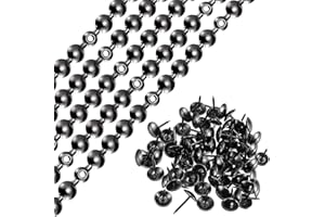 FENGSHENG-SHOP 5 Meters 9.5mm Upholstery Tacks Strips, Decorative Nail Strips Sofa Trims Tapes,Indoor Garden Chair Tacks, with 100 Loosing Tacks (Electroplating Gray)