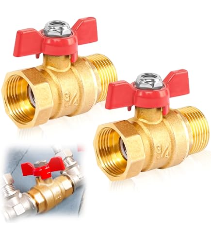 Produktbild von 2 Kugelhähne 3/4 Zoll AG-IG Aus Messing – Robuster Ballonhahn Mit Flügelgriff Für Wasser, Gas & Öl (DN20)