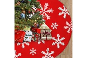 BIQIQI Falda para Arbol de Navidad 90cm Rojo Alfombra Arbol de Navidad Cubre pie Arbol de Navidad para Decoración Navideña